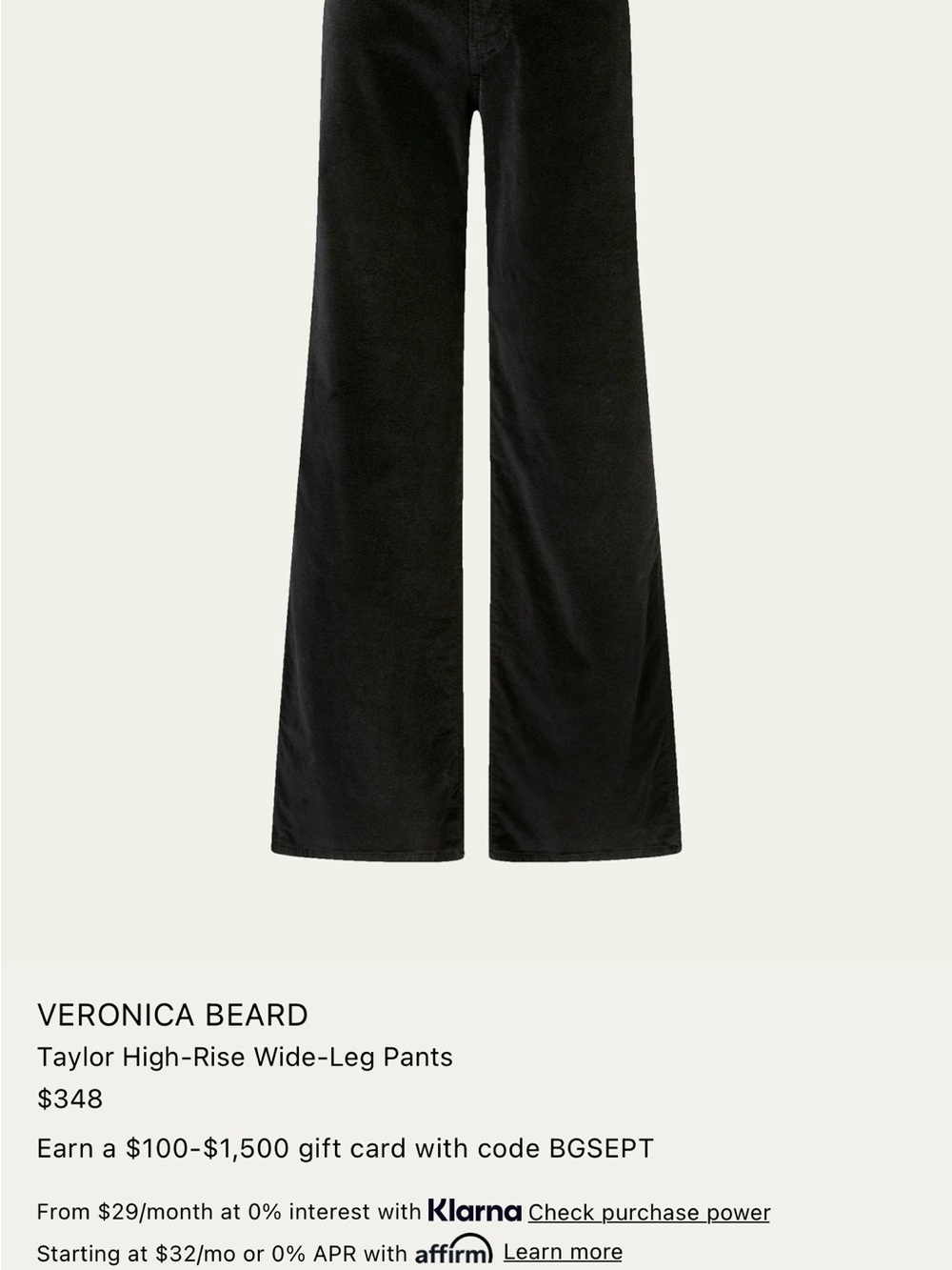 Veronica Beard Black velvet High-Rise Wide-Leg Pants